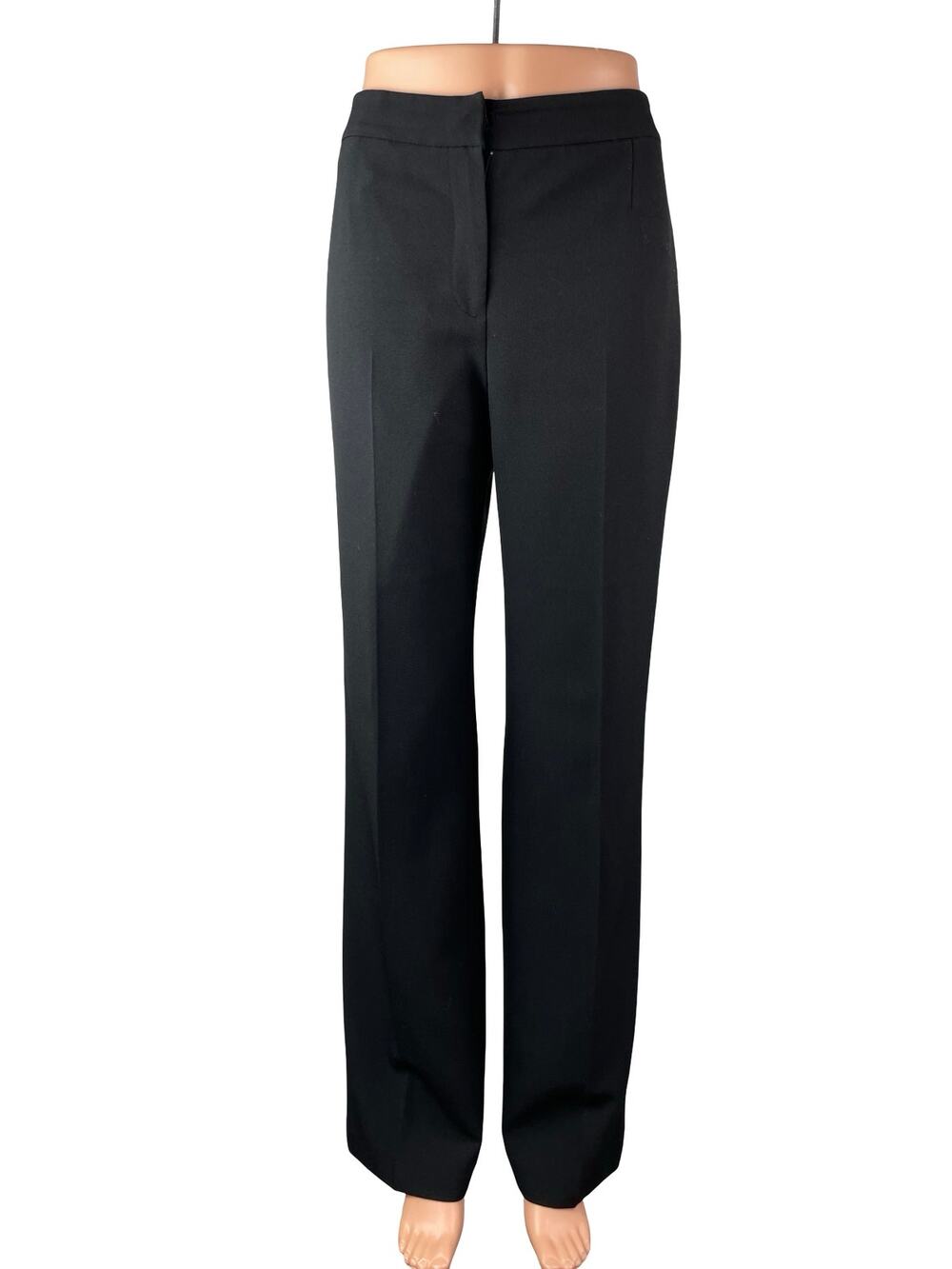Nipon Boutique Kate Classic Fit Womens Black High Rise Straight Trousers Pants 4